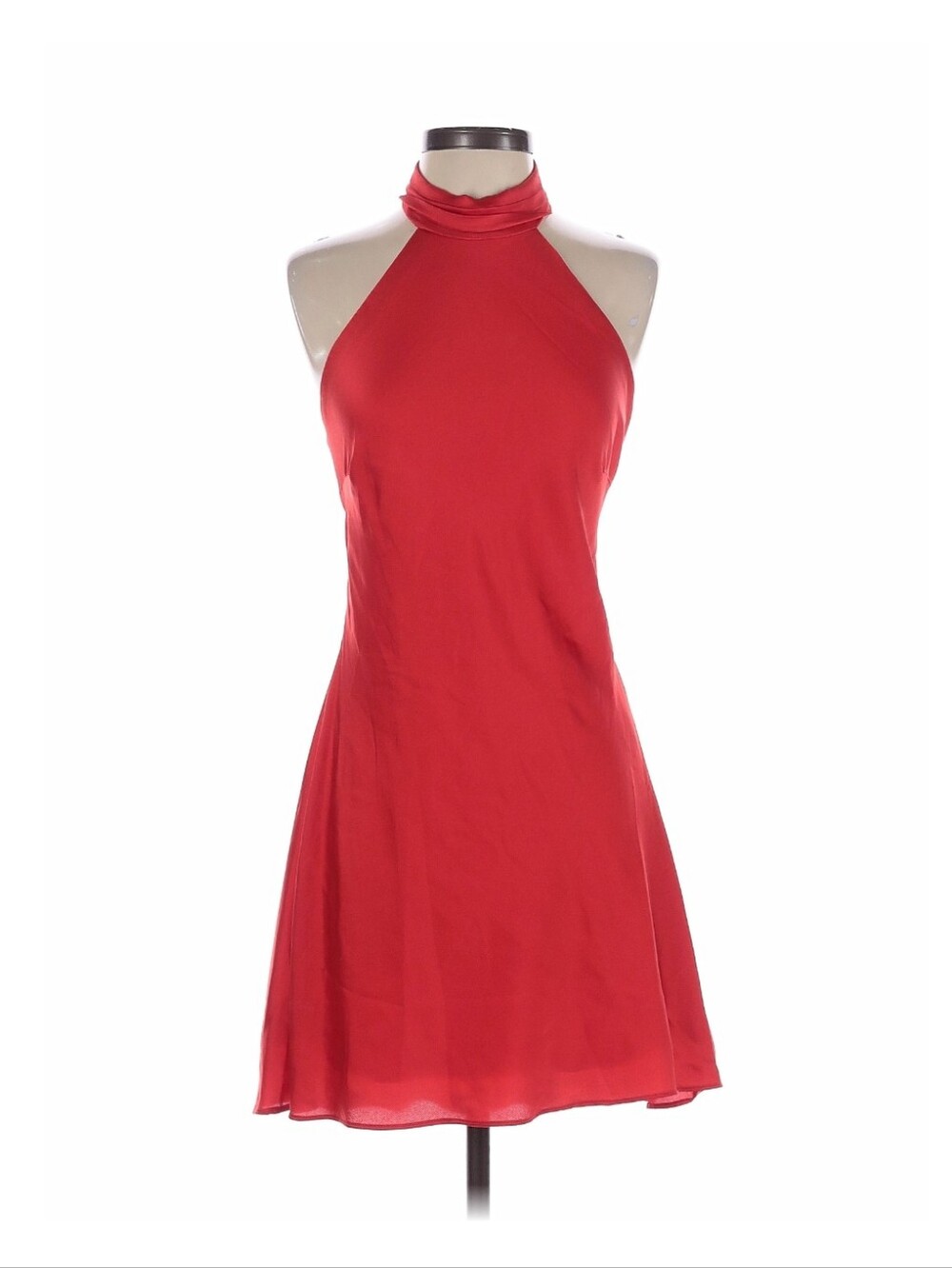 NWT Alex & Sophia Red Satin Halter Midi Dress Size 0 Cocktail Wedding Guest